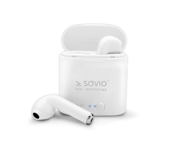 SAVIO SŁUCHAWKI DOUSZNE TWS SAVIO TWS-01 Białe # - 1458284 - zdjęcie 2